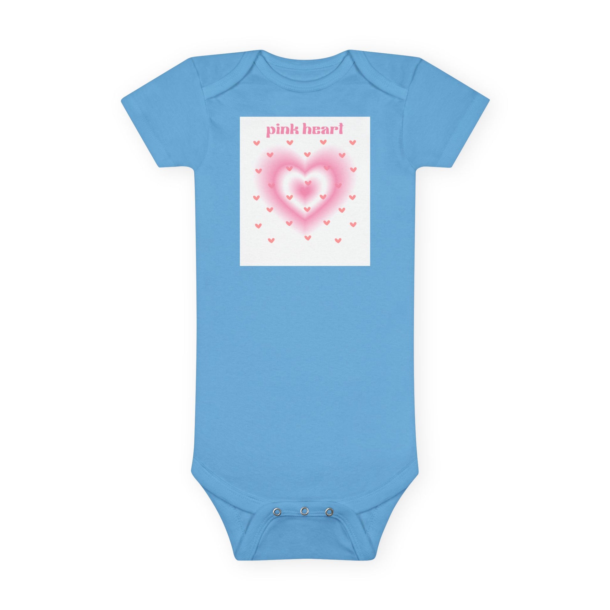 Cute Baby Short Sleeve Onesie® - 'Pink Heart' Design for Infants