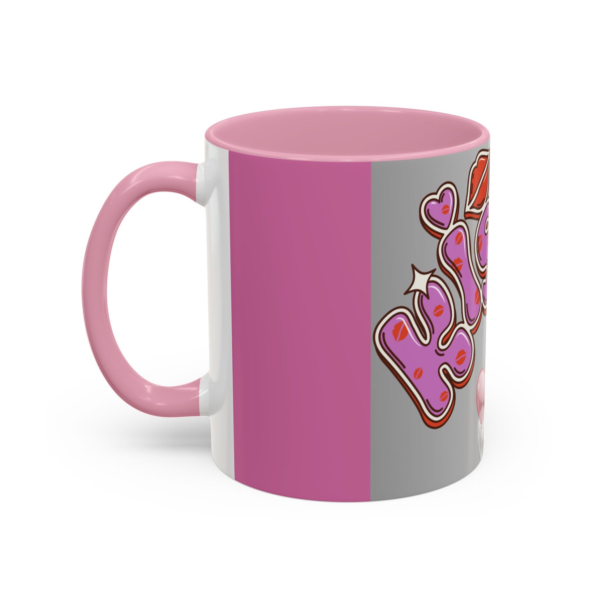 Colorful Valentine Heart Mugs, Perfect for Sweethearts, Unique Love Gifts, Cute Coffee Cups for Romance, Valentine's Day Decor, Kiss Design
