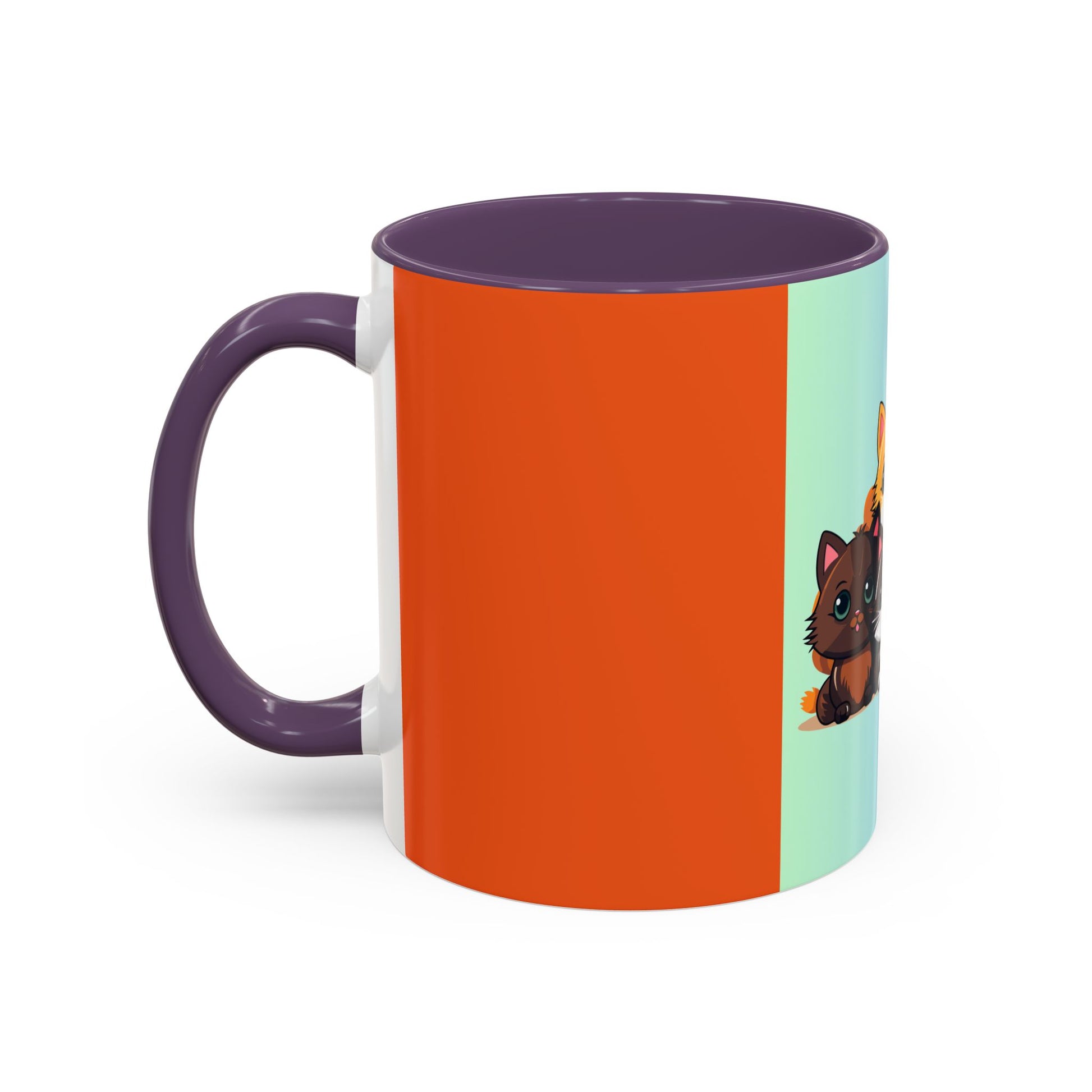 Cute Cat Family Accent Coffee Mug - Perfect Gift for Cat Lovers