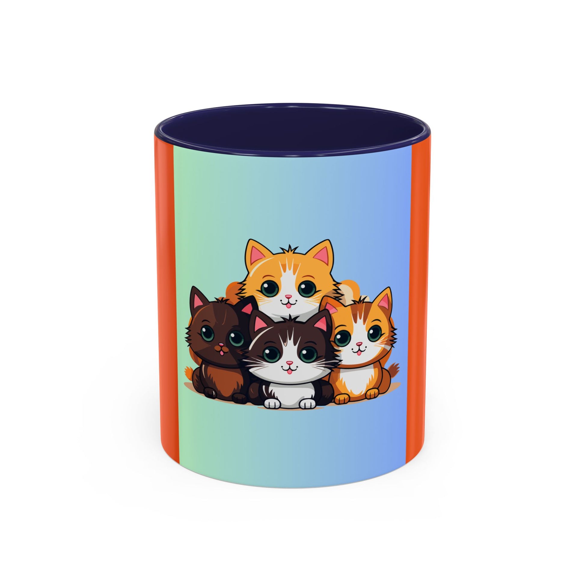 Cute Cat Family Accent Coffee Mug - Perfect Gift for Cat Lovers