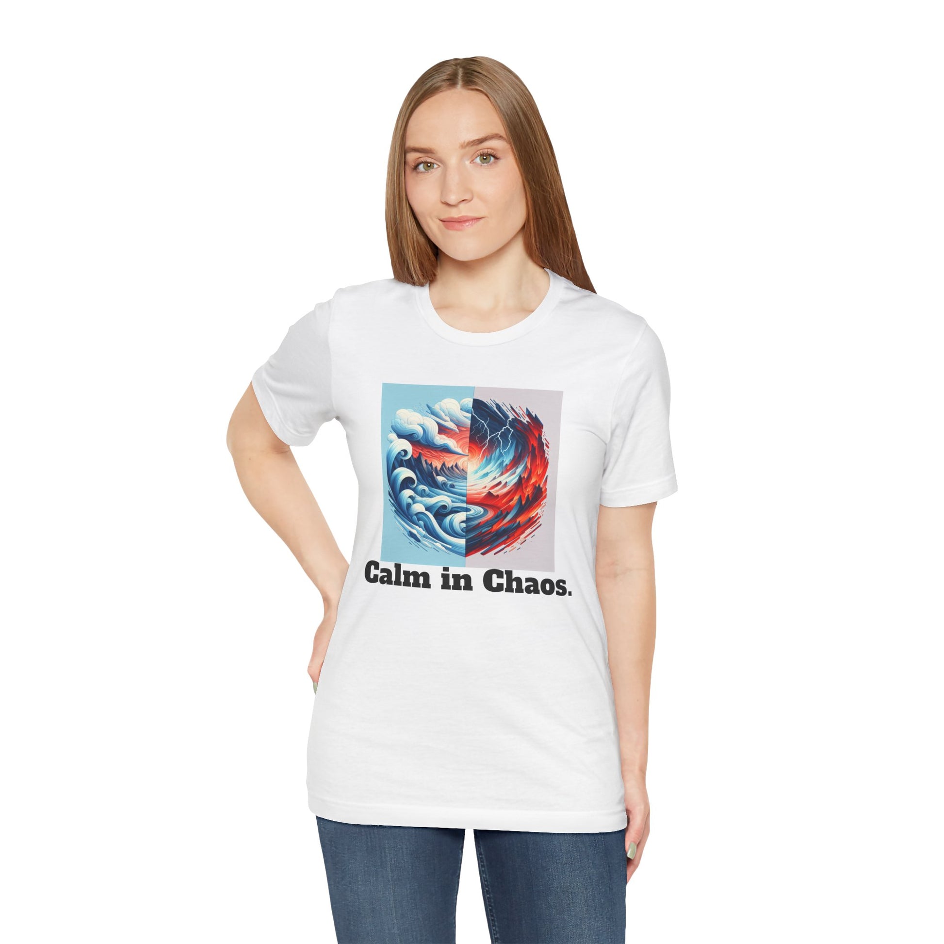 Calm in Chaos Unisex Short Sleeve Tee - Inspirational Graphic T-Shirt