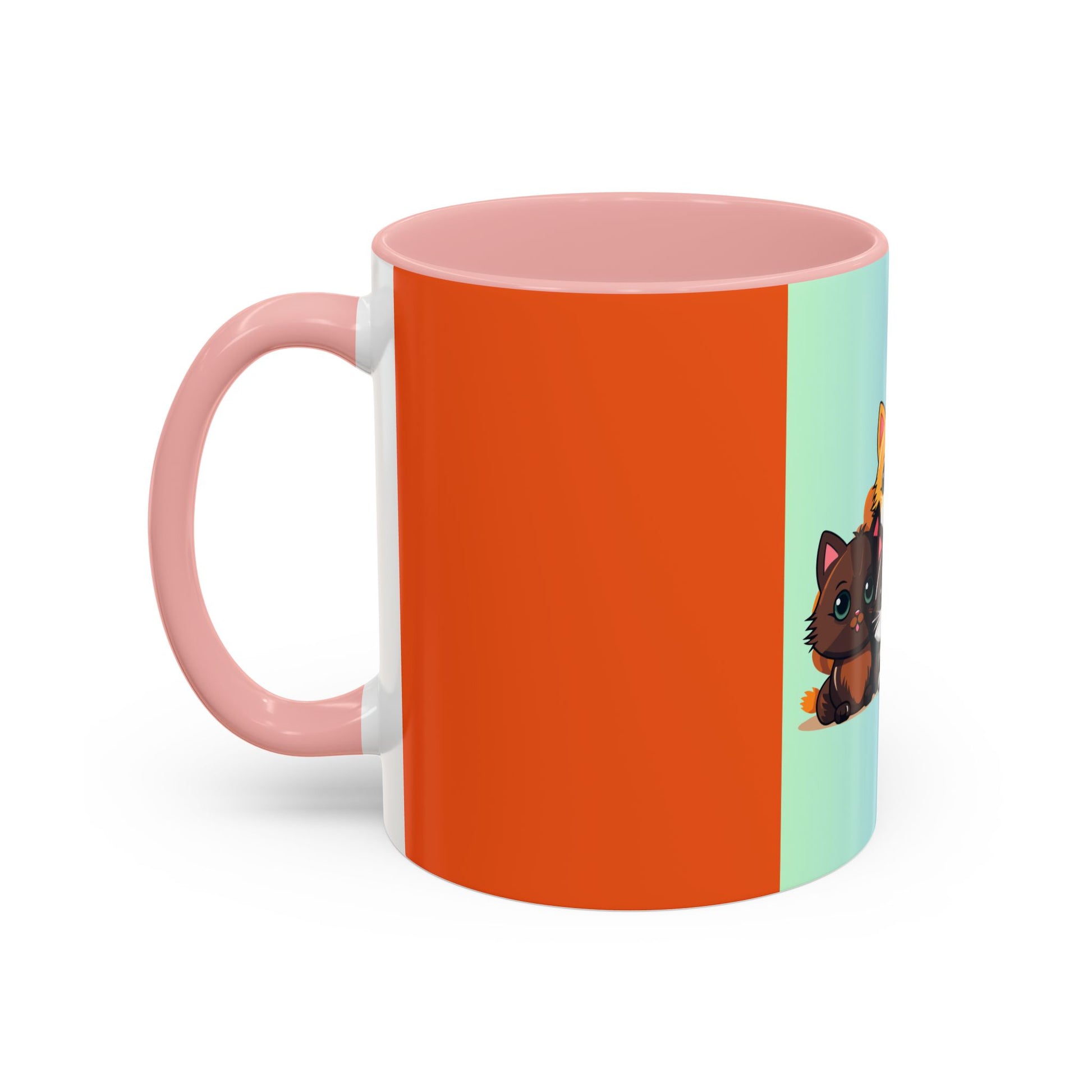 Cute Cat Family Accent Coffee Mug - Perfect Gift for Cat Lovers