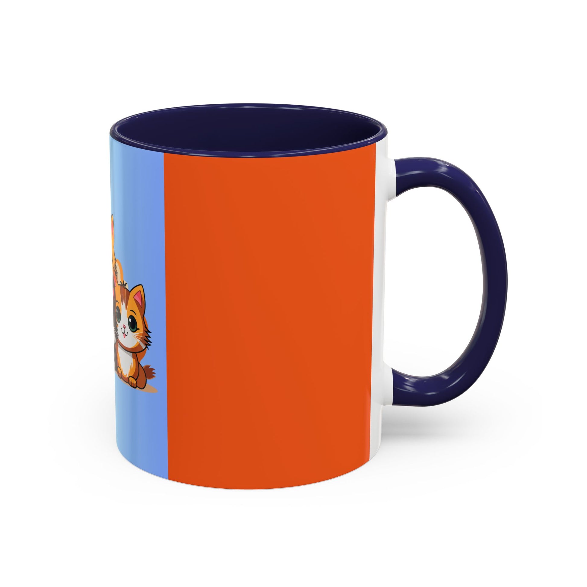 Cute Cat Family Accent Coffee Mug - Perfect Gift for Cat Lovers