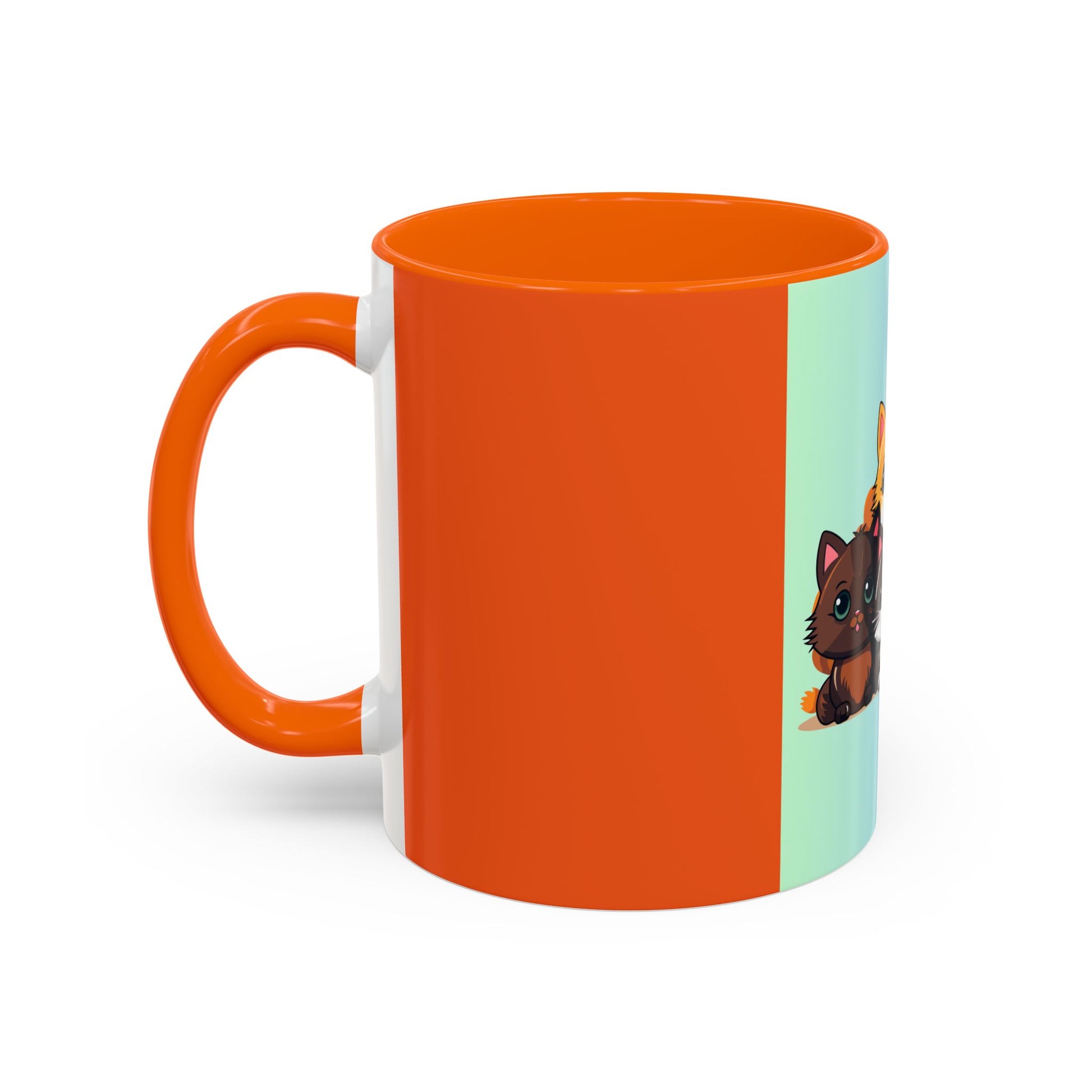 Cute Cat Family Accent Coffee Mug - Perfect Gift for Cat Lovers