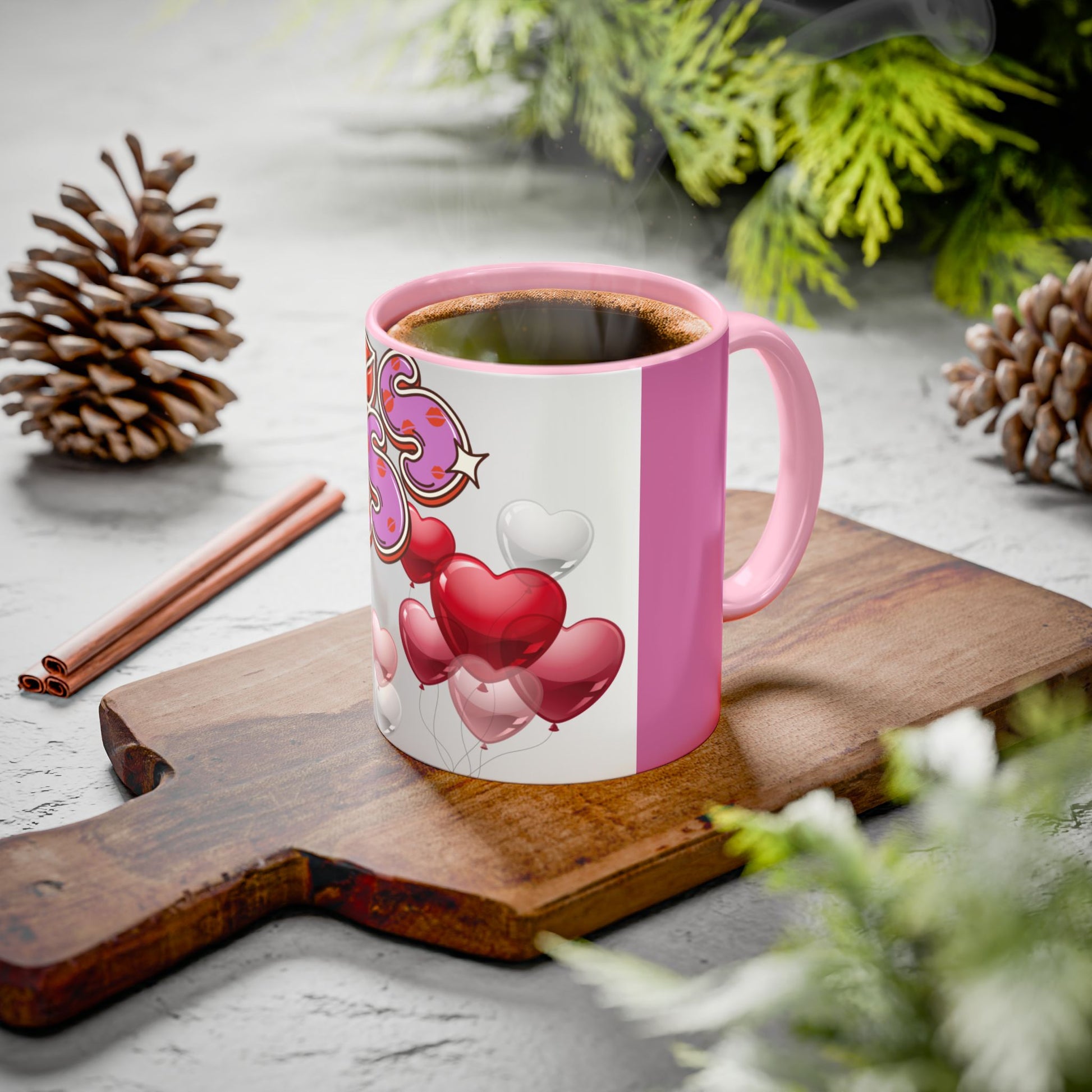Colorful Valentine Heart Mugs, Perfect for Sweethearts, Unique Love Gifts, Cute Coffee Cups for Romance, Valentine's Day Decor, Kiss Design