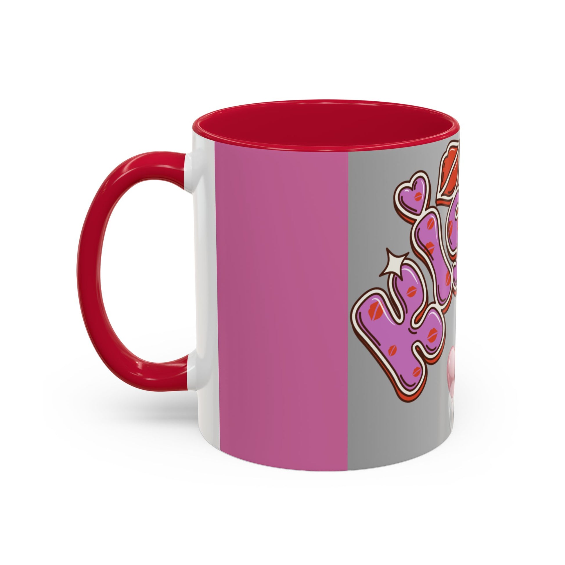 Colorful Valentine Heart Mugs, Perfect for Sweethearts, Unique Love Gifts, Cute Coffee Cups for Romance, Valentine's Day Decor, Kiss Design