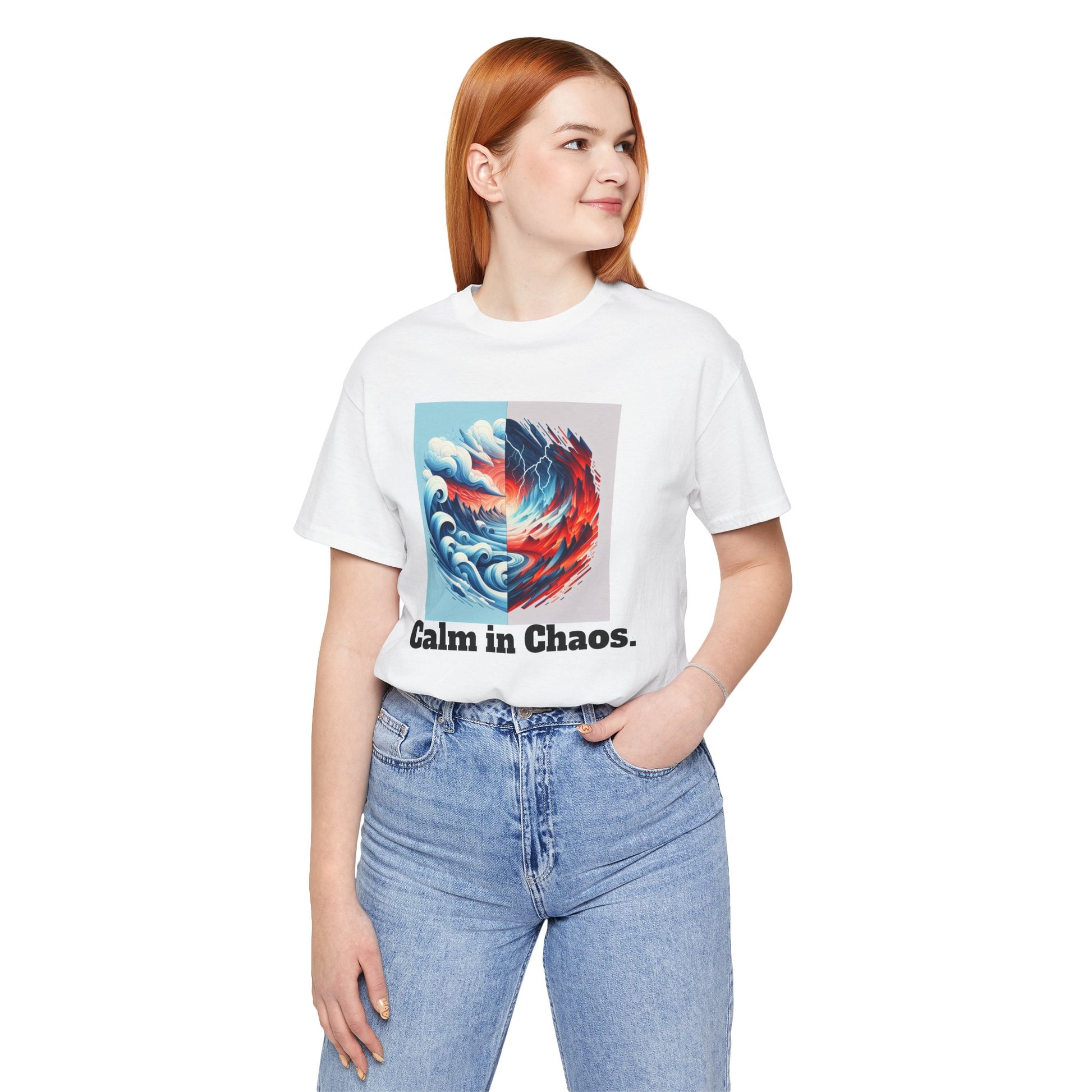 Calm in Chaos Unisex Short Sleeve Tee - Inspirational Graphic T-Shirt