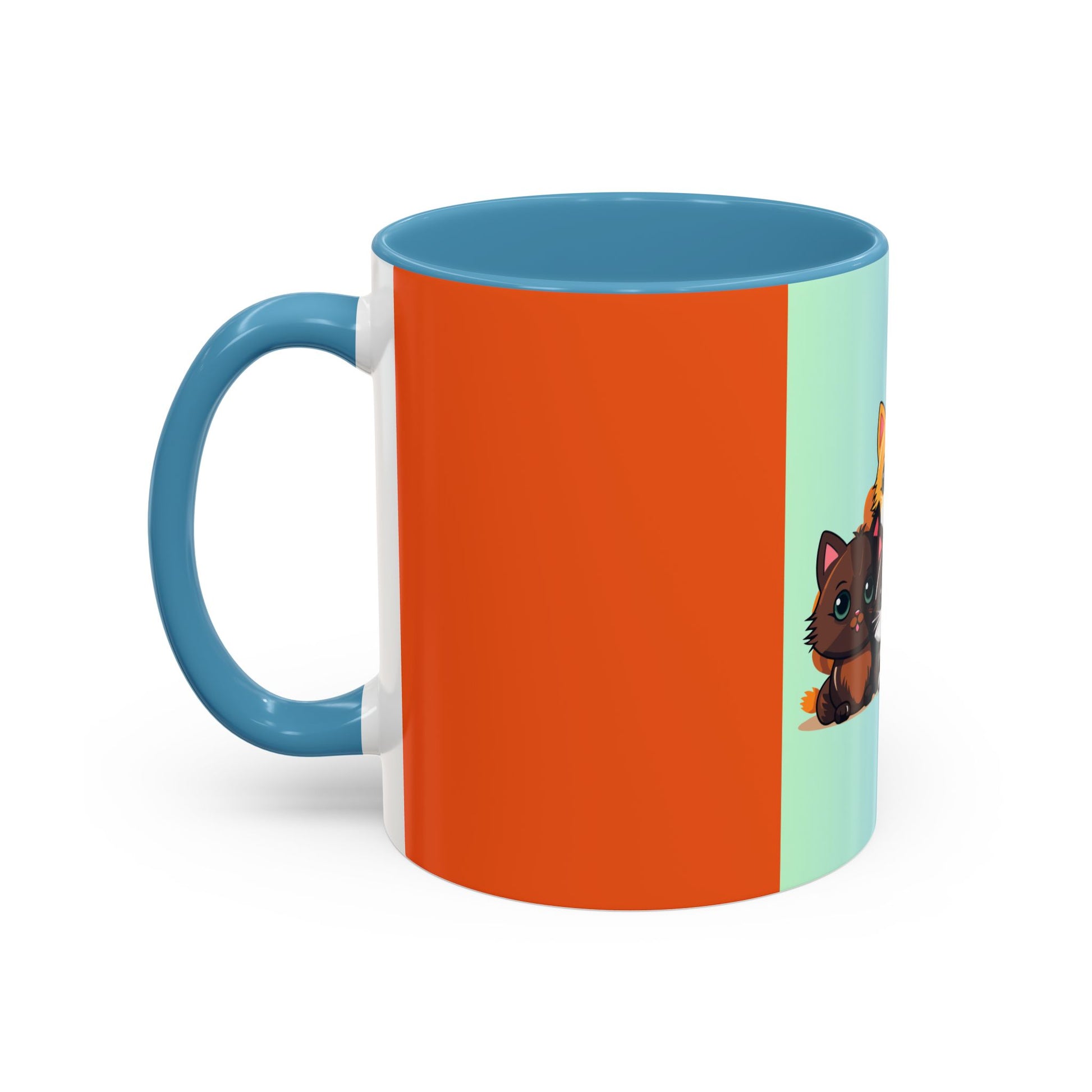 Cute Cat Family Accent Coffee Mug - Perfect Gift for Cat Lovers