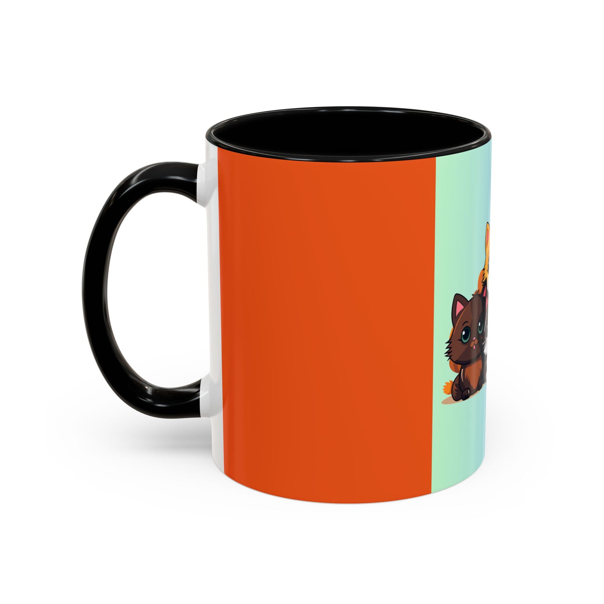 Cute Cat Family Accent Coffee Mug - Perfect Gift for Cat Lovers