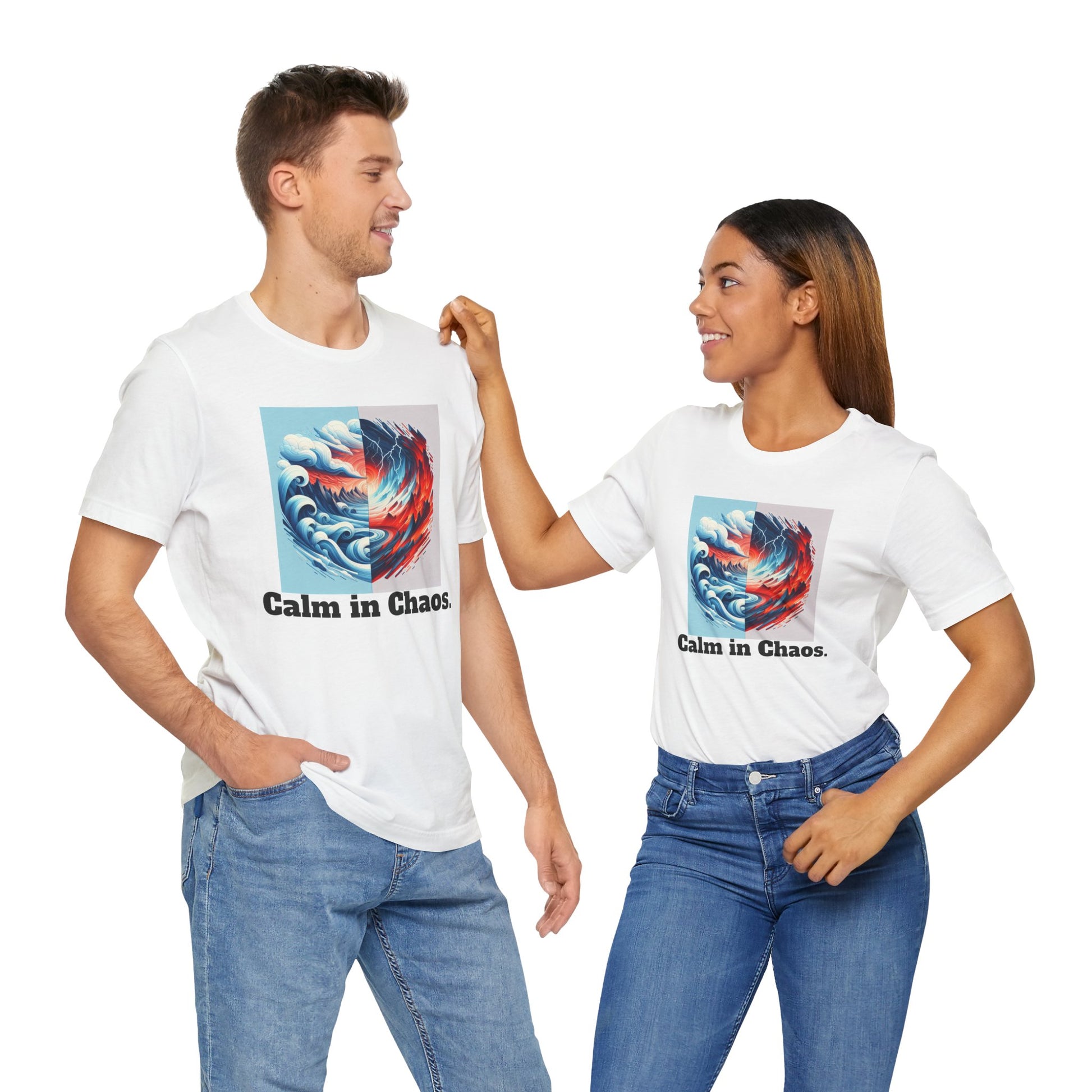 Calm in Chaos Unisex Short Sleeve Tee - Inspirational Graphic T-Shirt