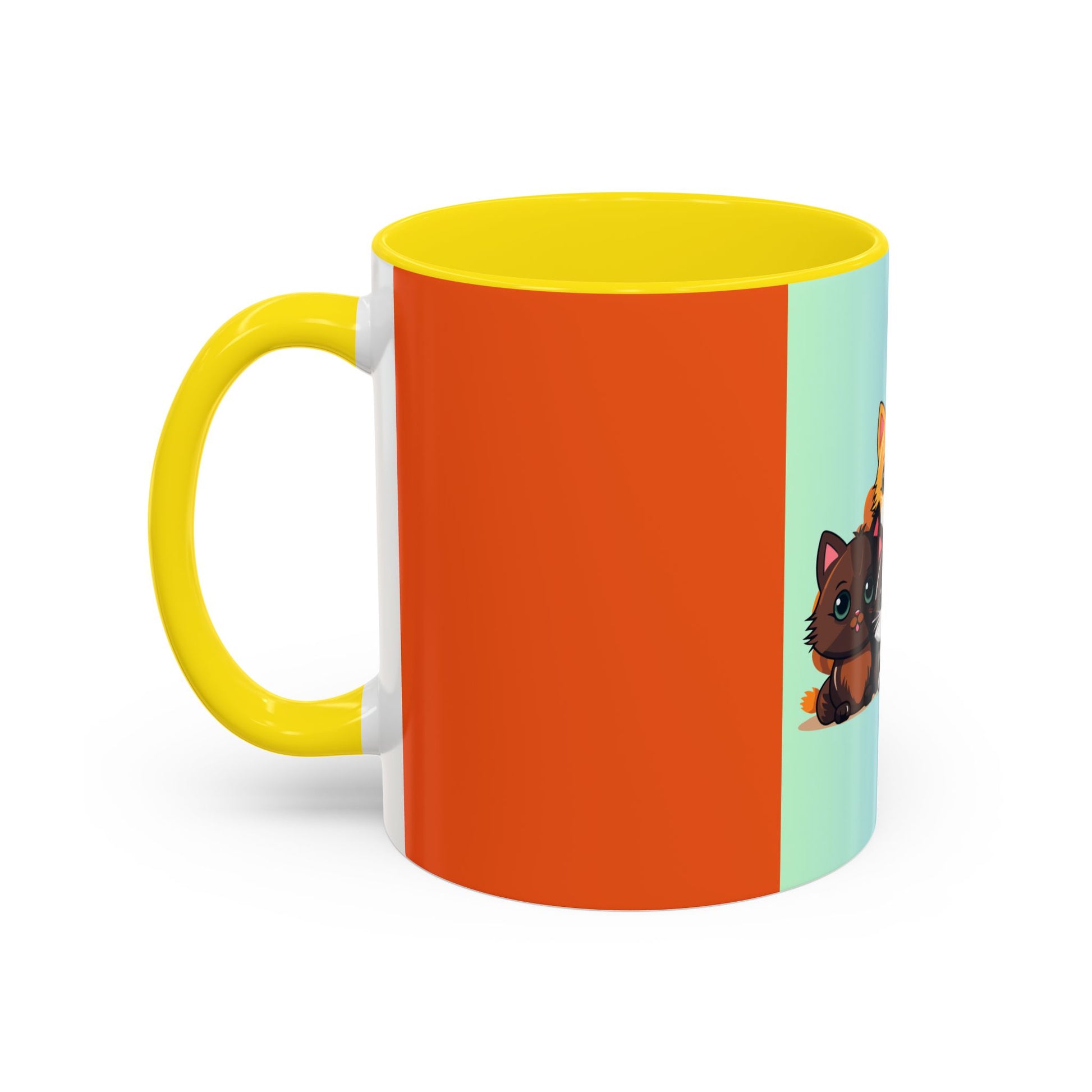Cute Cat Family Accent Coffee Mug - Perfect Gift for Cat Lovers