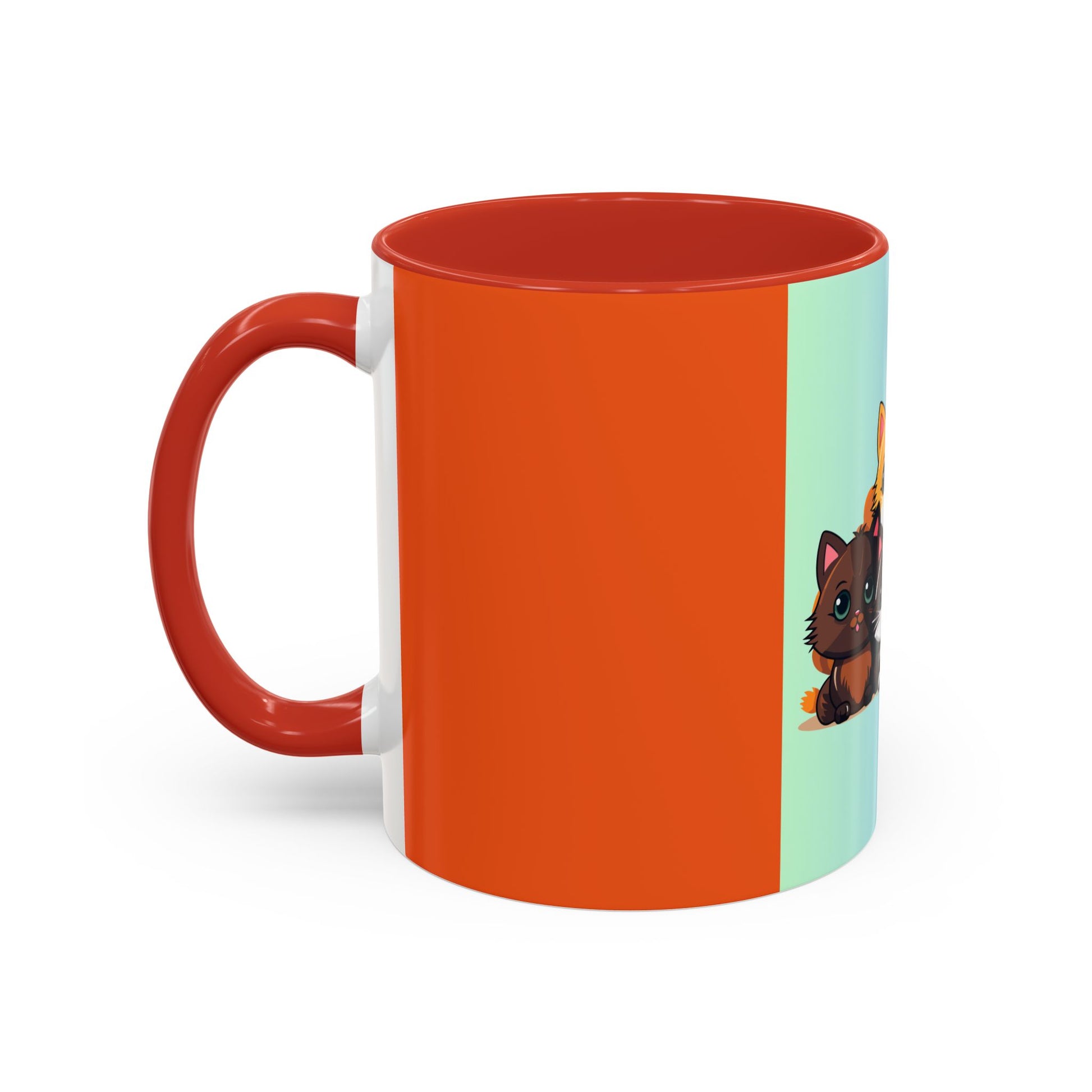 Cute Cat Family Accent Coffee Mug - Perfect Gift for Cat Lovers