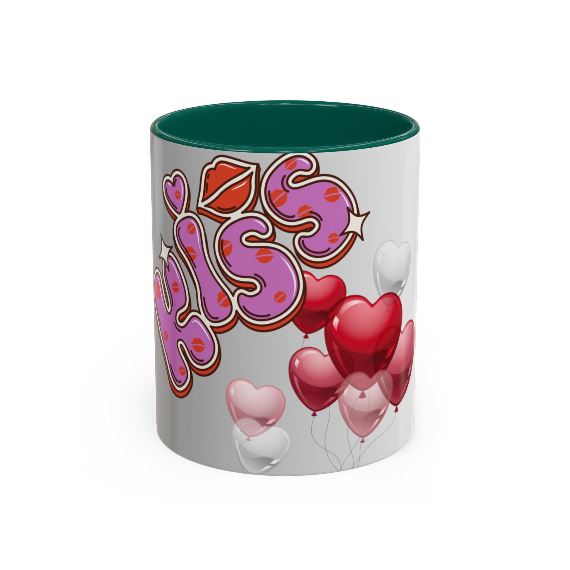 Colorful Valentine Heart Mugs, Perfect for Sweethearts, Unique Love Gifts, Cute Coffee Cups for Romance, Valentine's Day Decor, Kiss Design