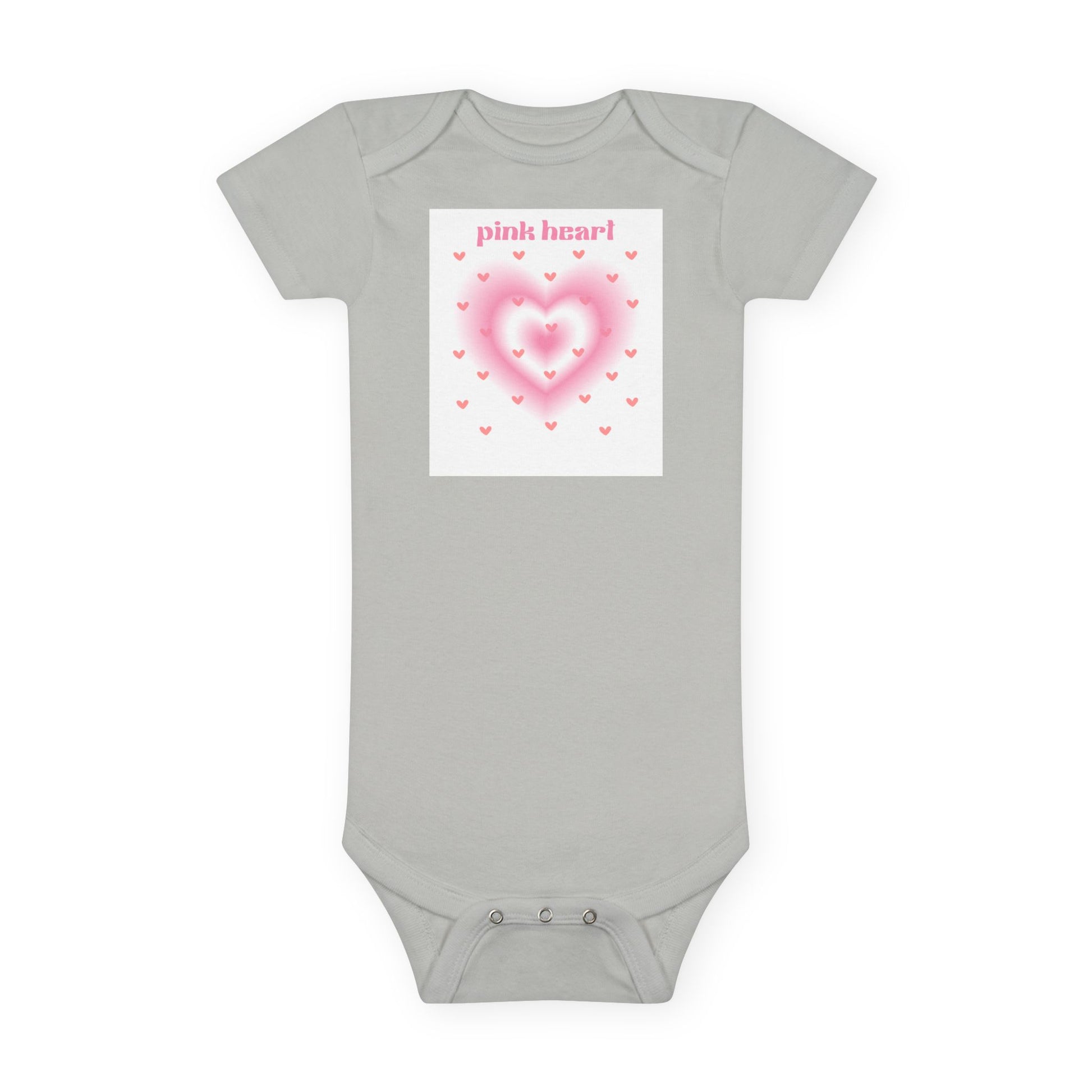 Cute Baby Short Sleeve Onesie® - 'Pink Heart' Design for Infants