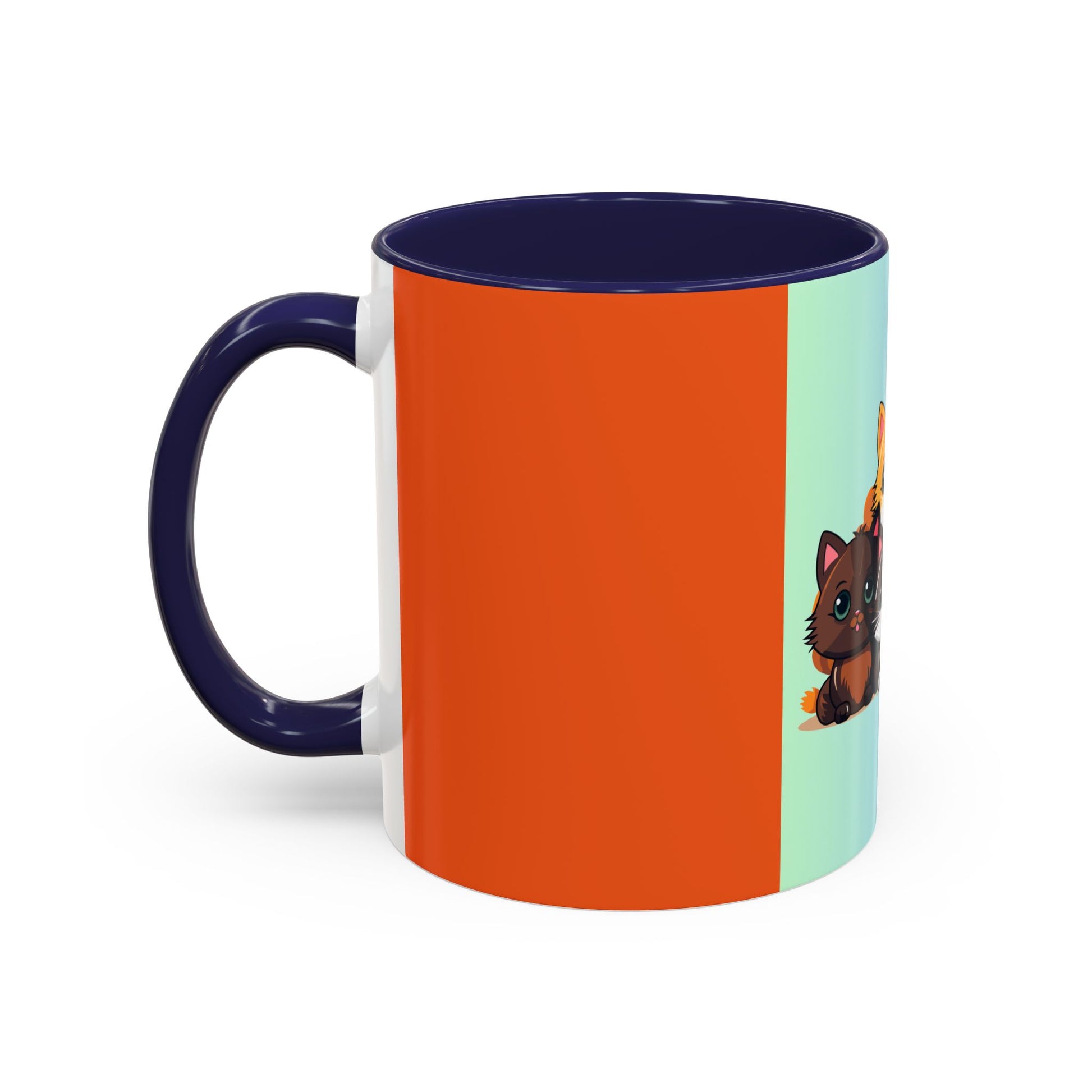 Cute Cat Family Accent Coffee Mug - Perfect Gift for Cat Lovers