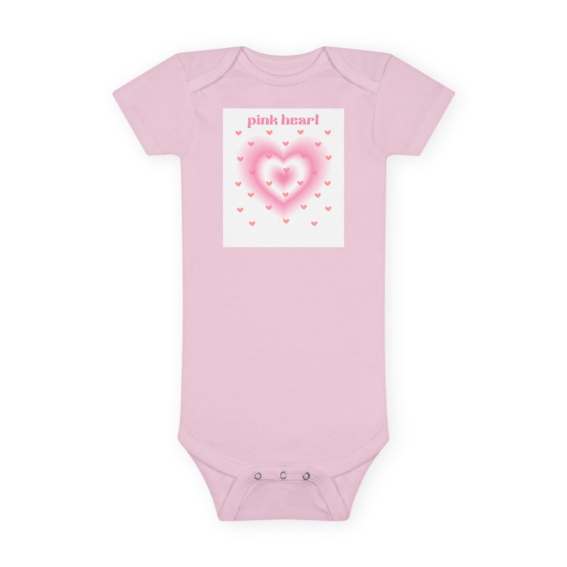 Cute Baby Short Sleeve Onesie® - 'Pink Heart' Design for Infants