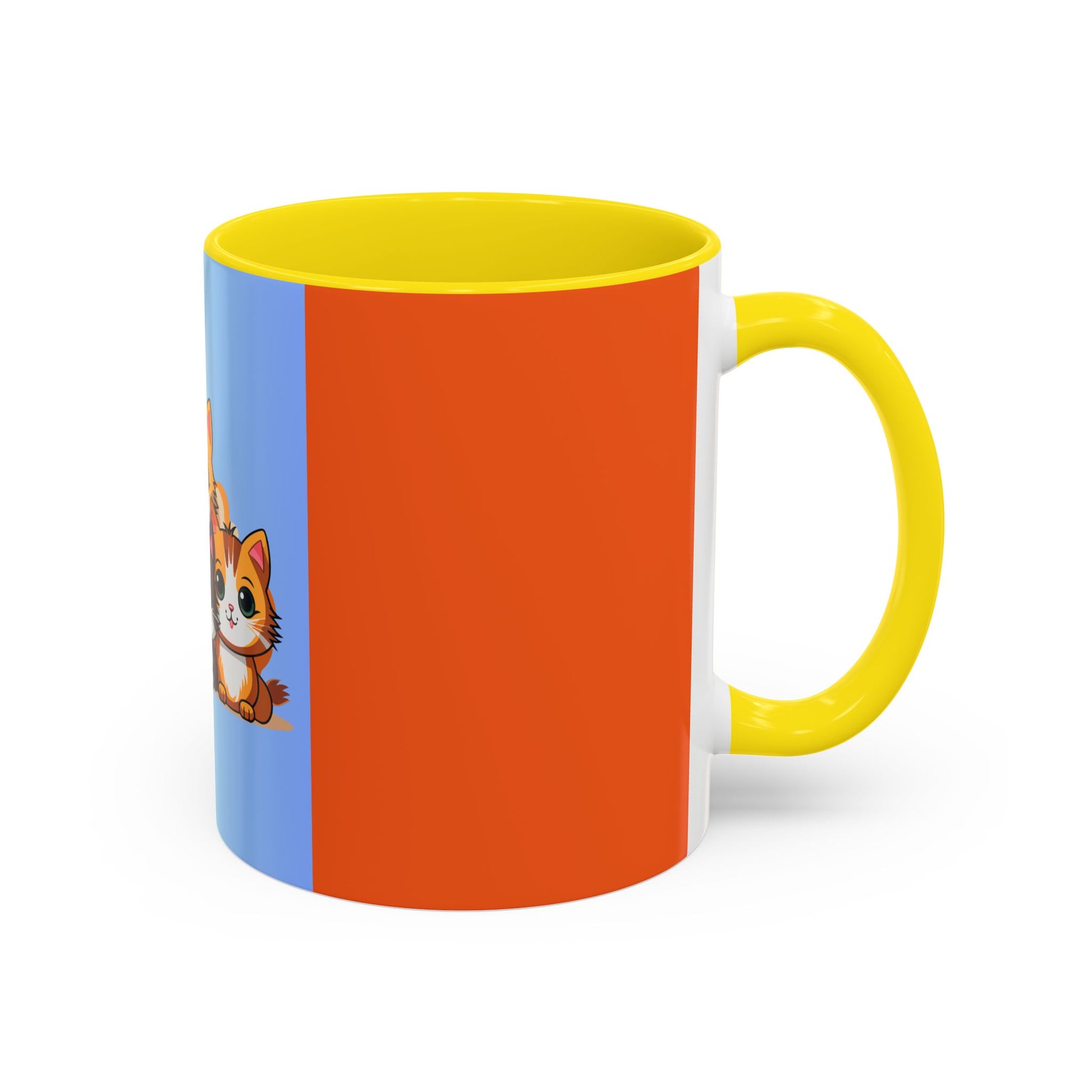 Cute Cat Family Accent Coffee Mug - Perfect Gift for Cat Lovers