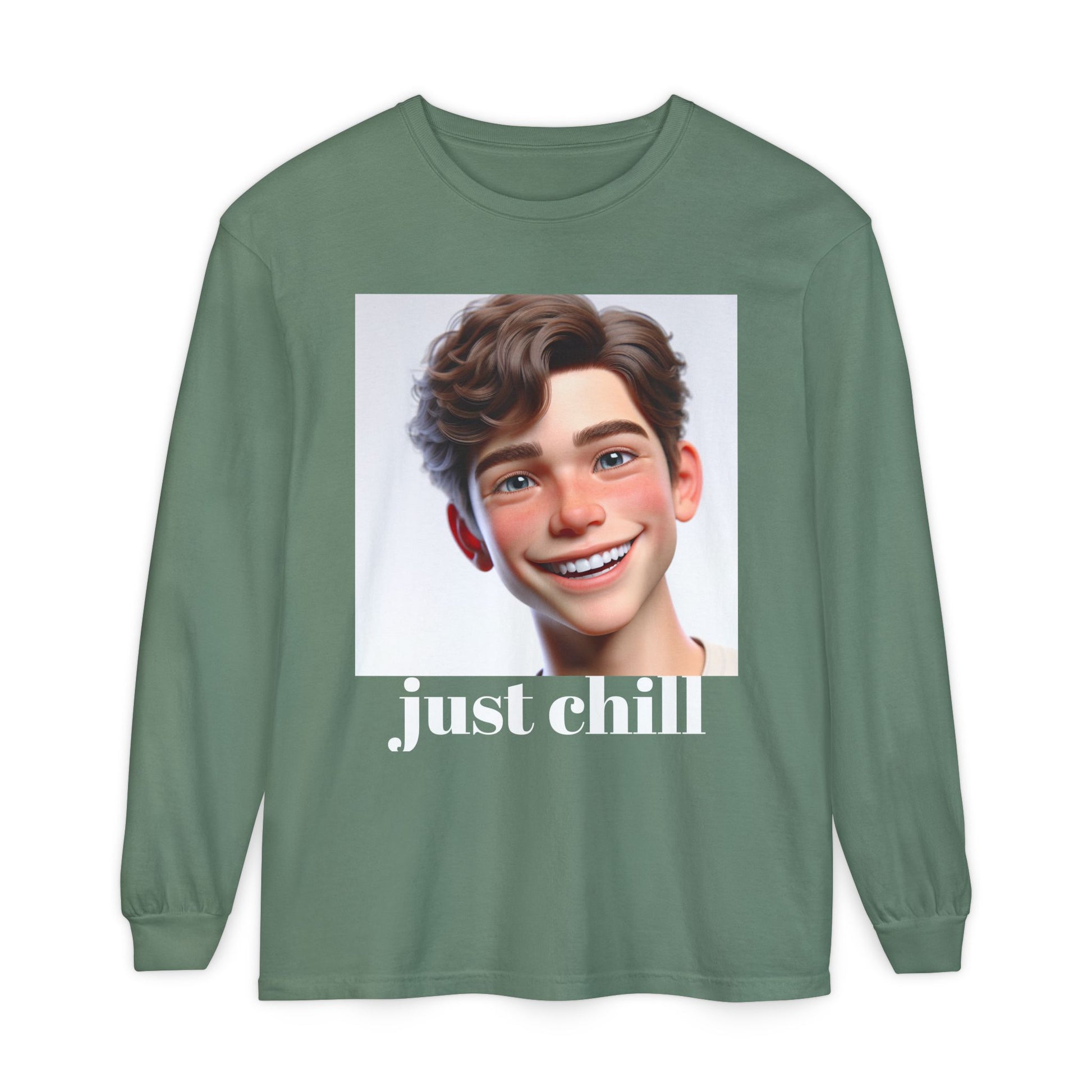 Smiling Character Unisex Long Sleeve Tee - Perfect for Casual Days & Gift Giving