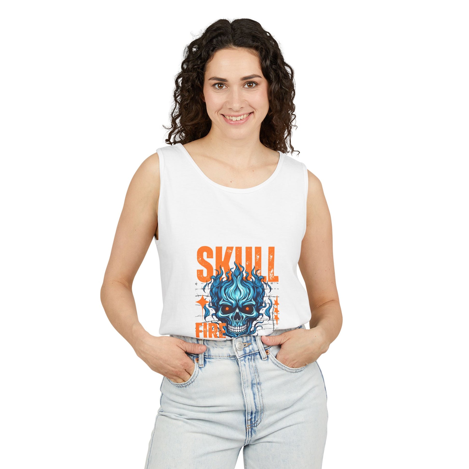 Skull Fire Graphic Tank Top for Unisex - Bold Summer Style