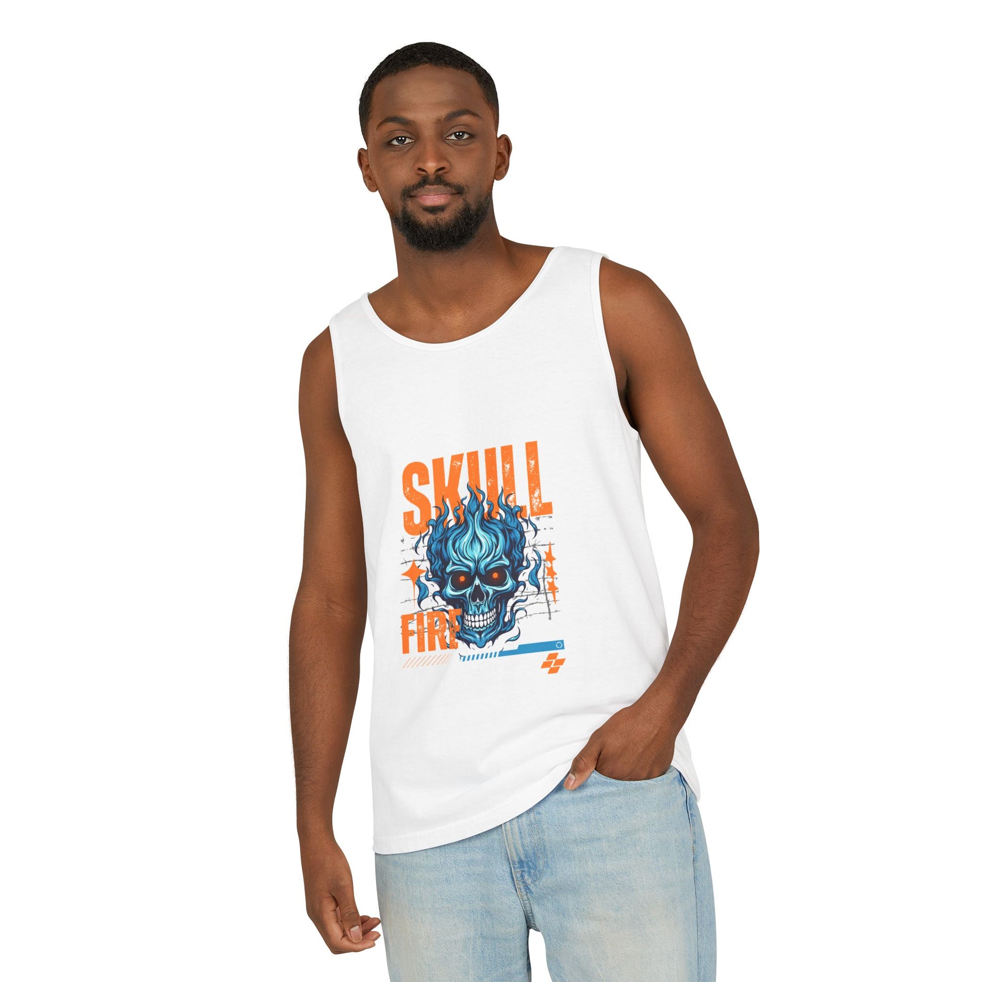 Skull Fire Graphic Tank Top for Unisex - Bold Summer Style