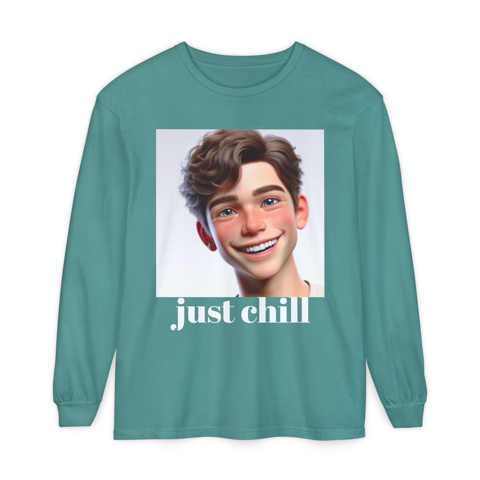Smiling Character Unisex Long Sleeve Tee - Perfect for Casual Days & Gift Giving