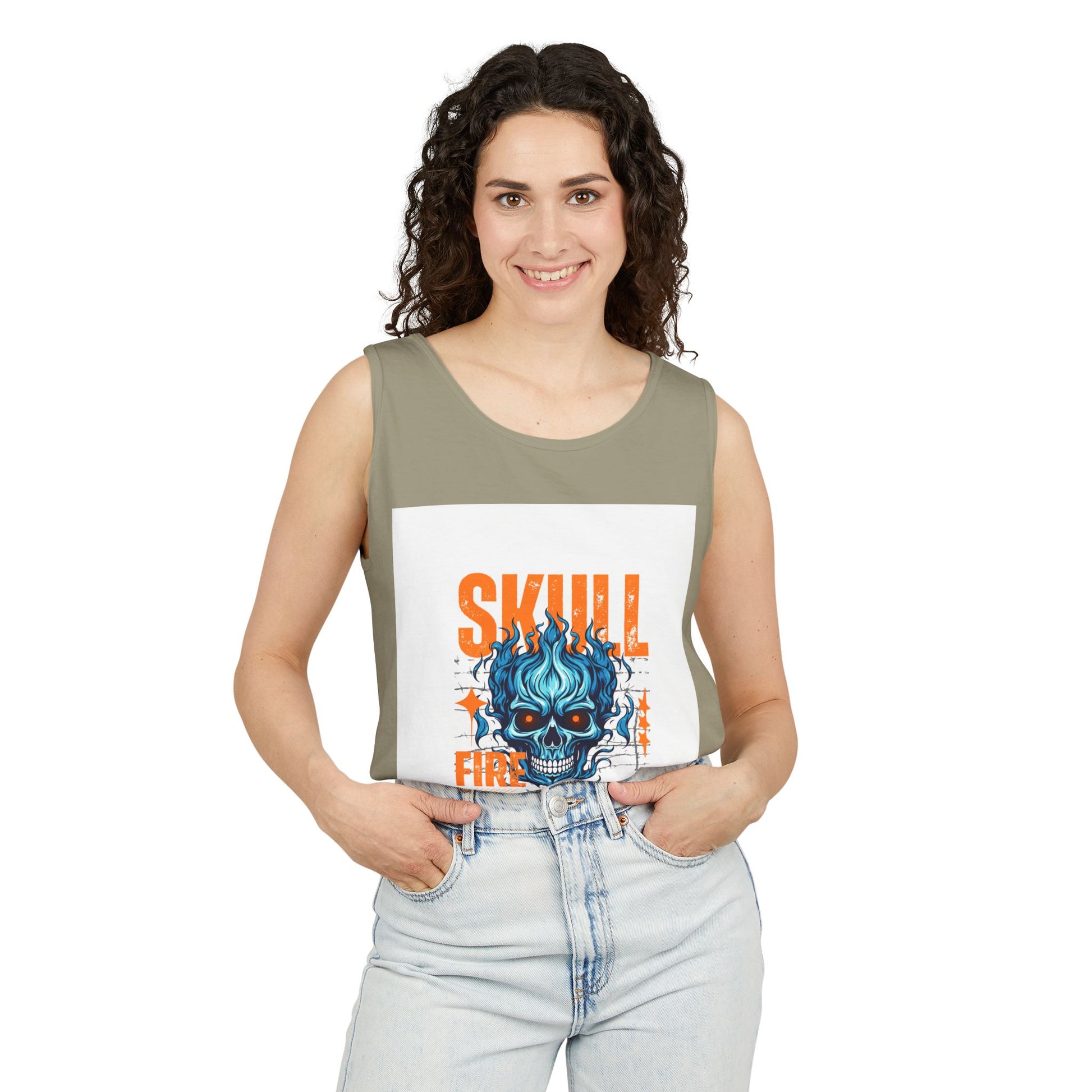 Skull Fire Graphic Tank Top for Unisex - Bold Summer Style