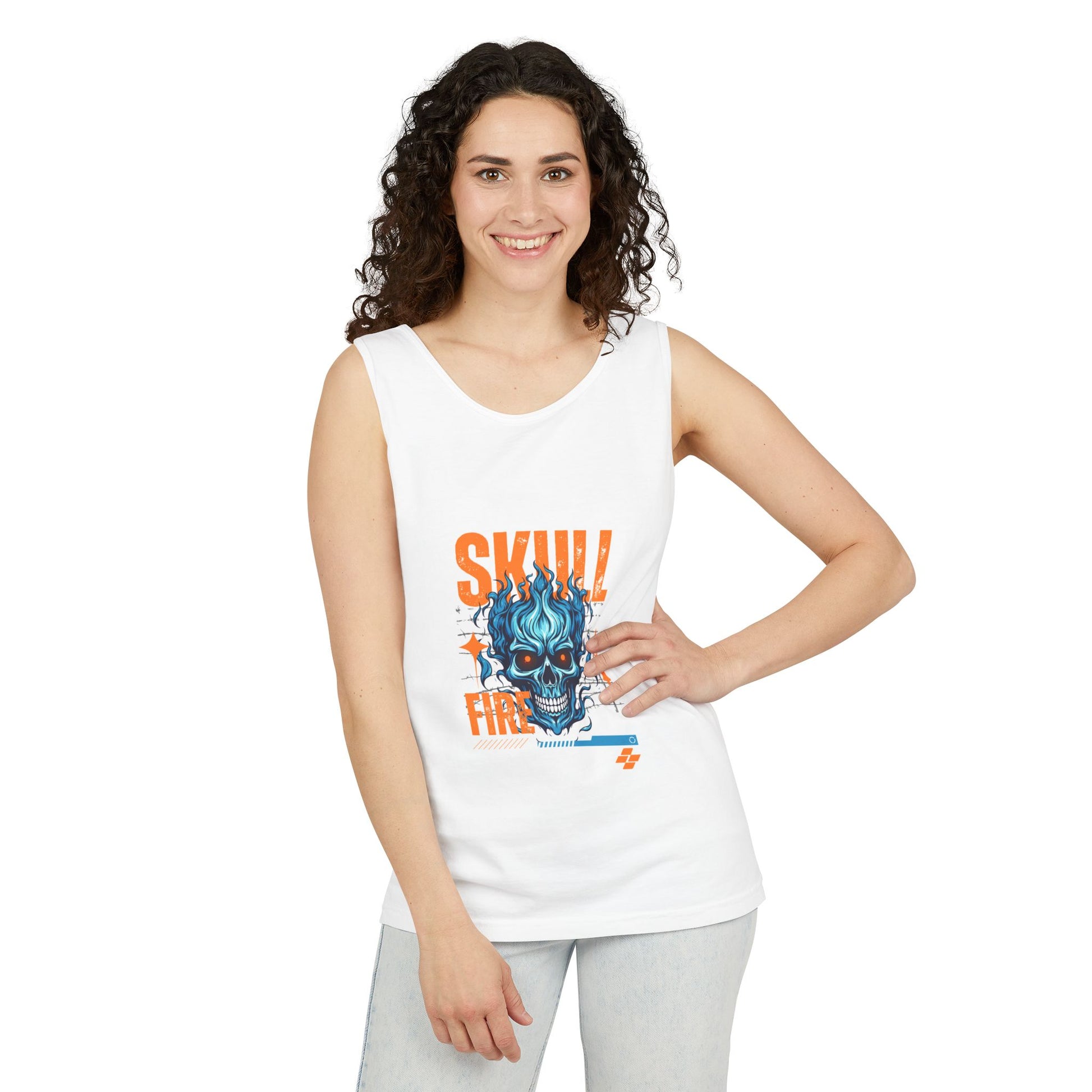 Skull Fire Graphic Tank Top for Unisex - Bold Summer Style