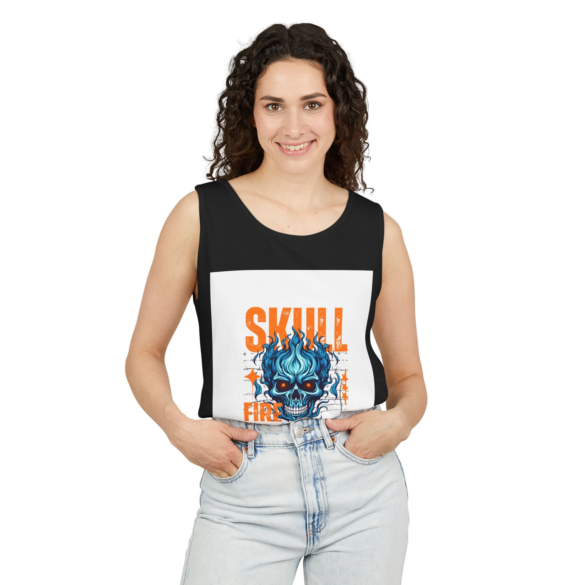 Skull Fire Graphic Tank Top for Unisex - Bold Summer Style