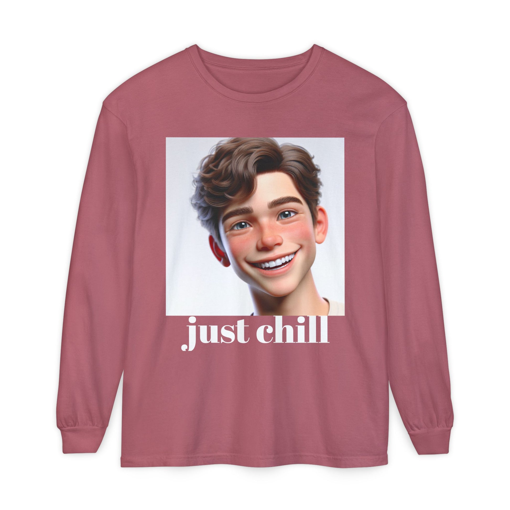 Smiling Character Unisex Long Sleeve Tee - Perfect for Casual Days & Gift Giving