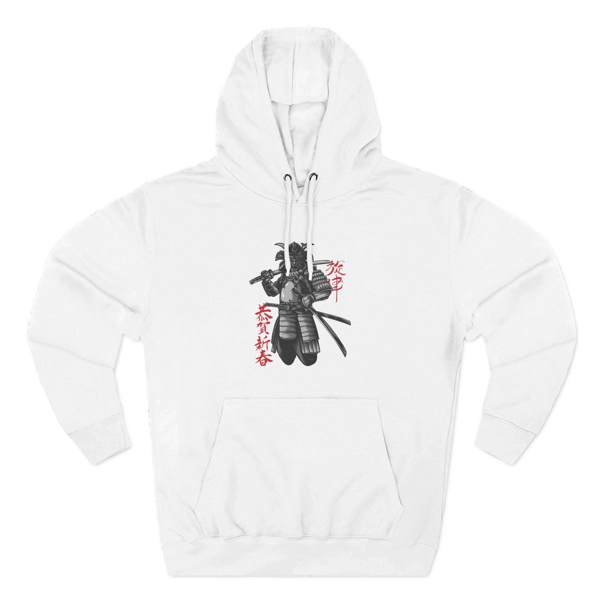 Samurai Design Fleece Hoodie, Cozy Winter Sweatshirt, Unisex Warm Pullover, Streetwear Fashion, Gift for Anime Fans