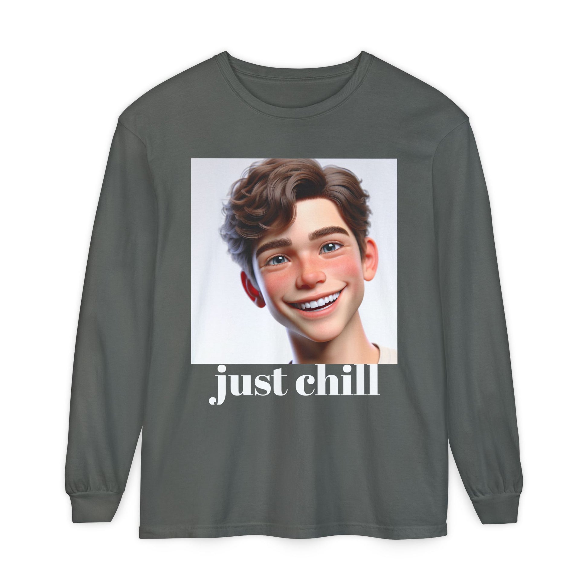 Smiling Character Unisex Long Sleeve Tee - Perfect for Casual Days & Gift Giving