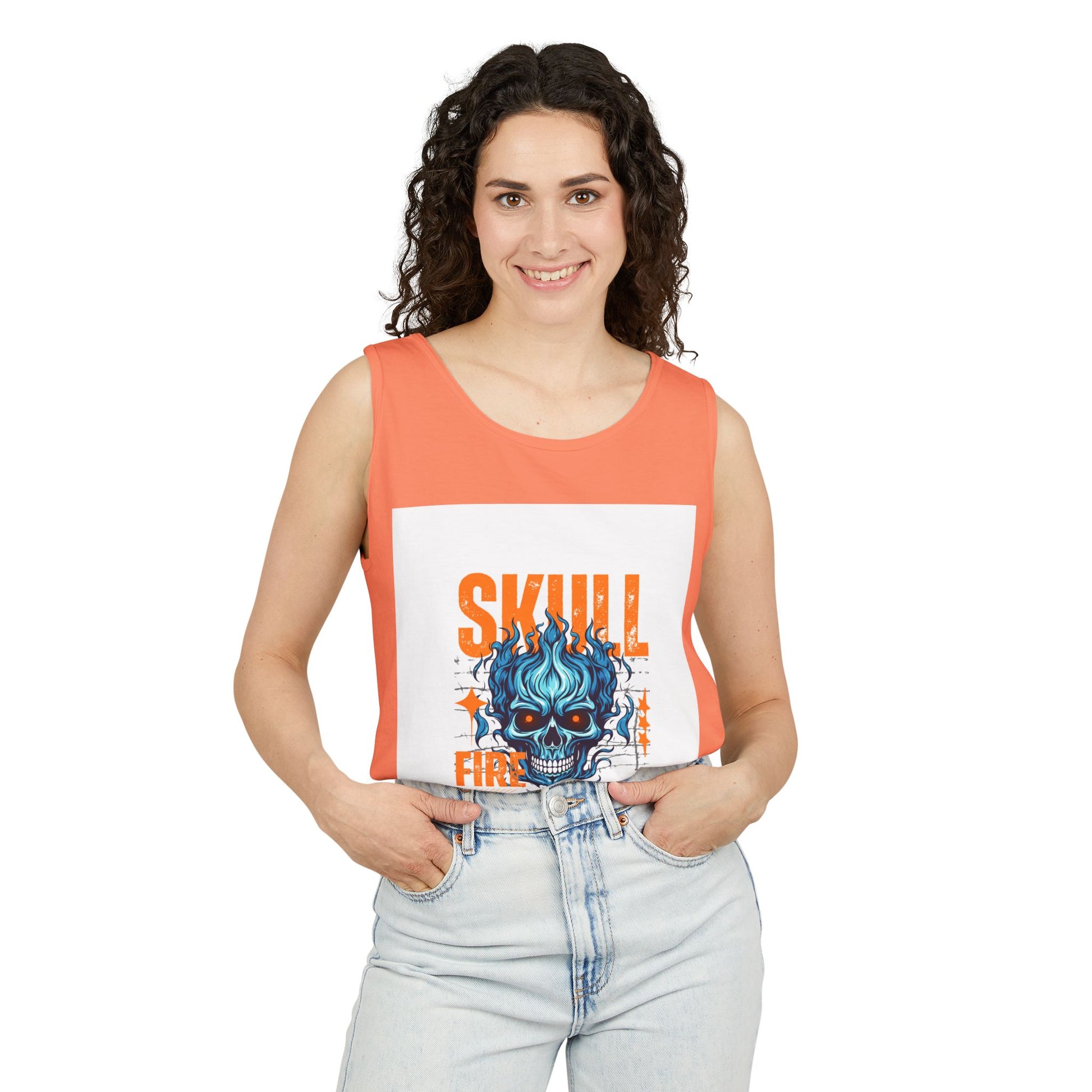 Skull Fire Graphic Tank Top for Unisex - Bold Summer Style