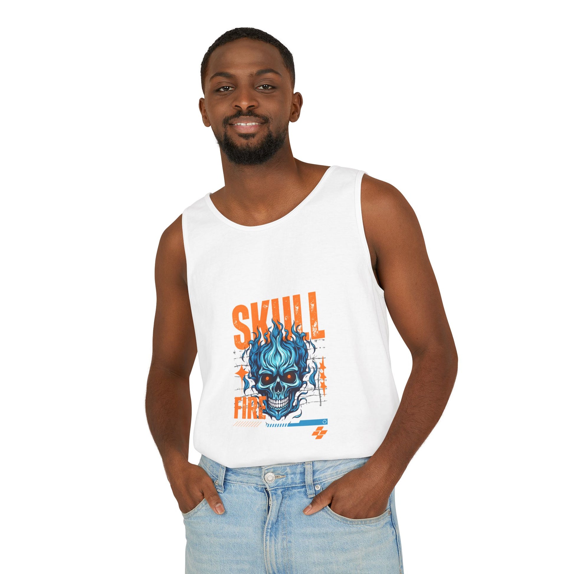 Skull Fire Graphic Tank Top for Unisex - Bold Summer Style