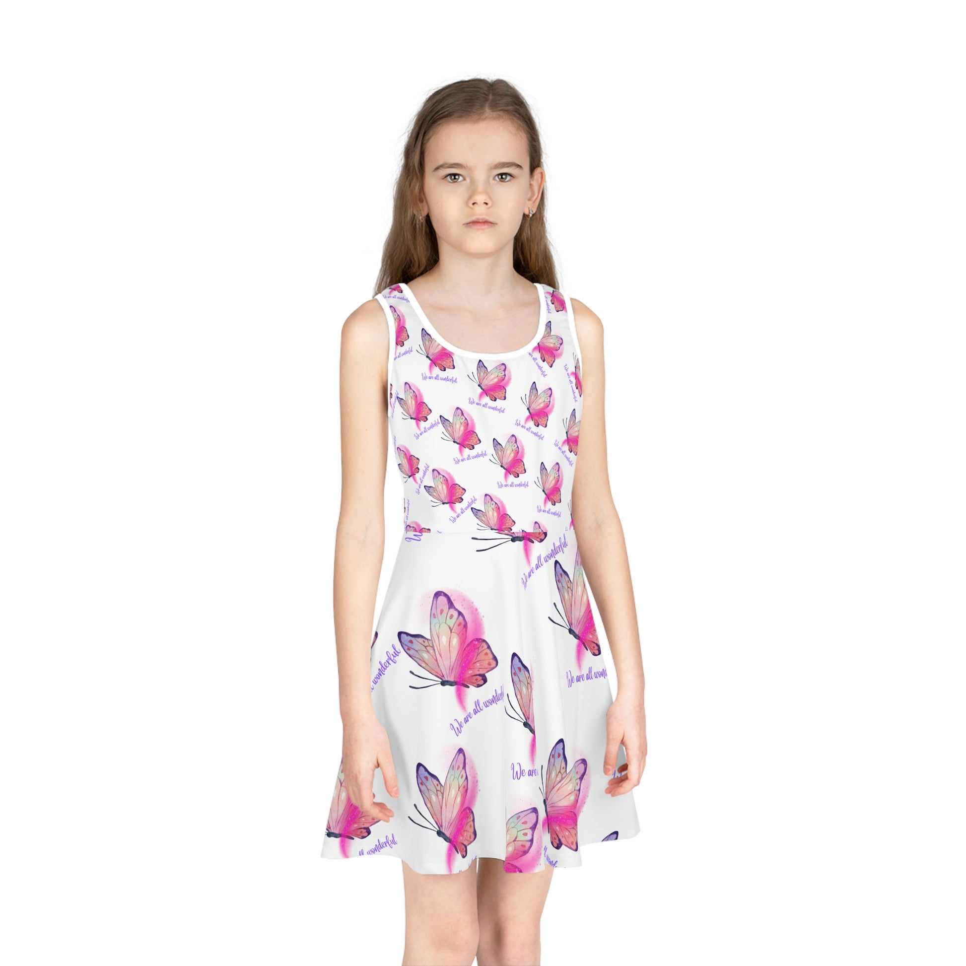 Girls' Butterfly Print Sundress - We Are All Wonderful, Summer Dress, Birthday Gift, Cute Dress, Playful Outfit