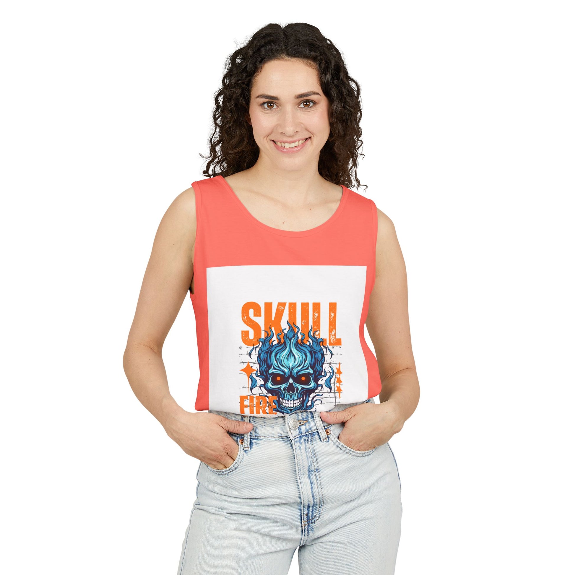 Skull Fire Graphic Tank Top for Unisex - Bold Summer Style
